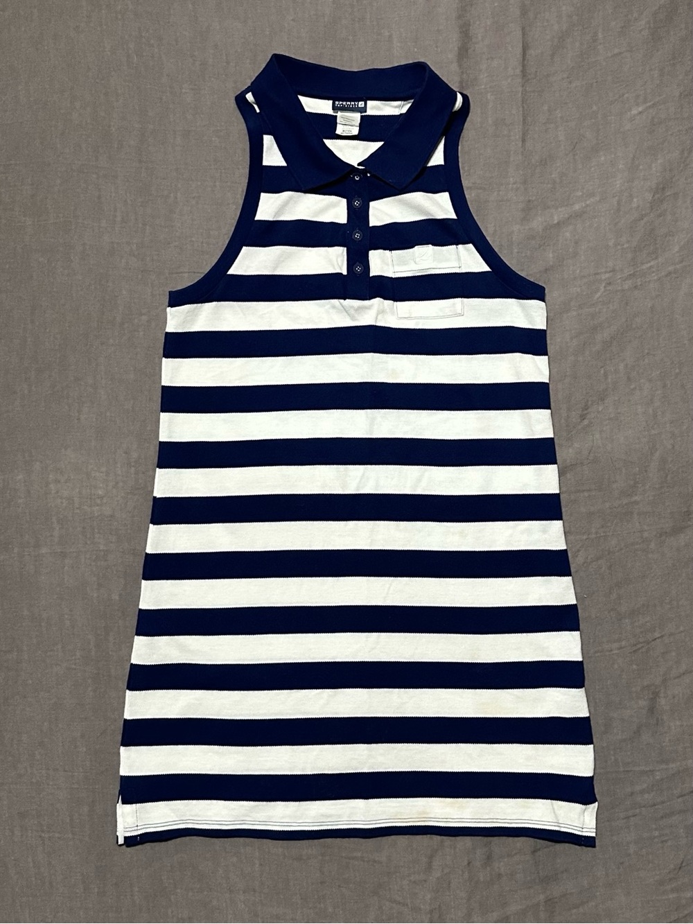 Sperry Navy & White Striped Sleeveless Polo Dress